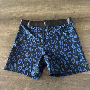 all in motion Black and Blue Leopard Print Athletic Shorts